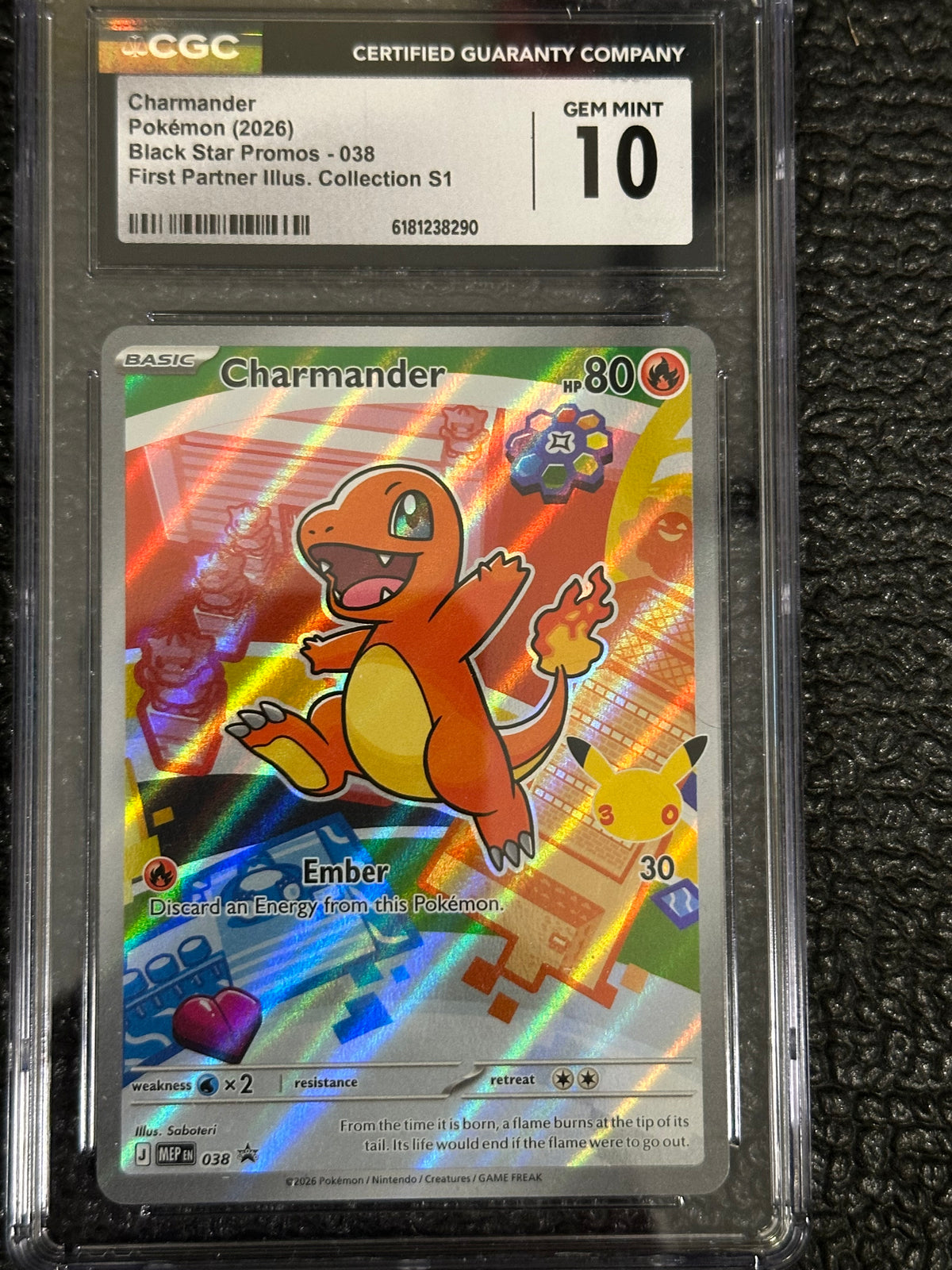 First Partners Illustration S1 Charmander BSP 038 (CGC Gem Mint 10)